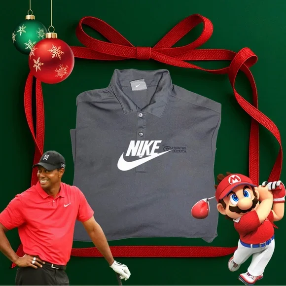 Like New Nike Dri-Fit Golf Men's Charcoal Polo Golf Shirt M - Picture 6 of 6